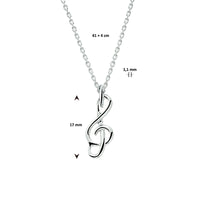 vDam Ketting Hanger G-sleutel 41cm + 4 Cm Zilver Wit 1020358  41cm