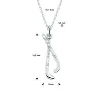 vDam Ketting Hanger Hockey 41cm + 4 Cm Zilver Wit 1020357  41cm