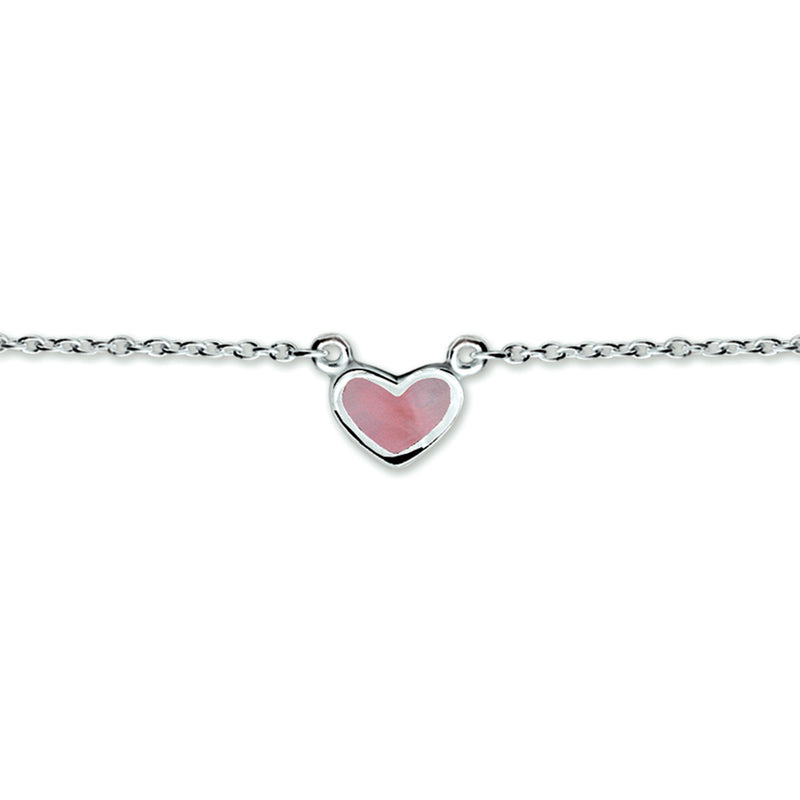 vDam Ketting Hart 36 - 38 Cm Zilver Wit 1018708