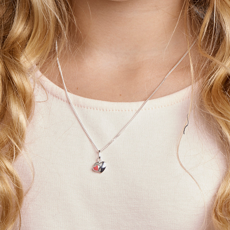 vDam Ketting Hart 36cm + 4 Cm Zilver Wit 1020225  36cm