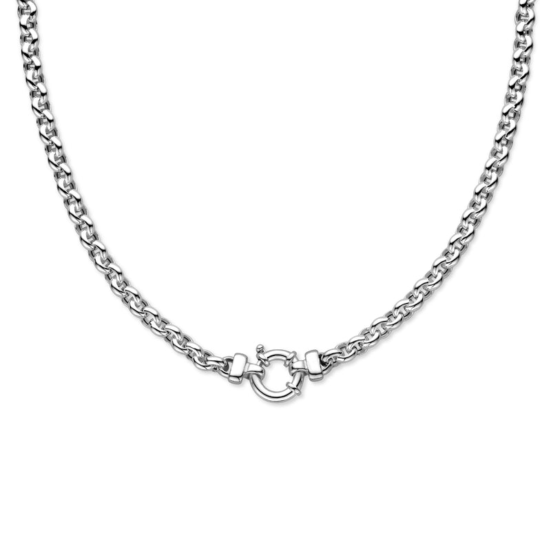 vDam Ketting Jasseron 6 Mm Met Groot Springslot Zilver Wit 1017489