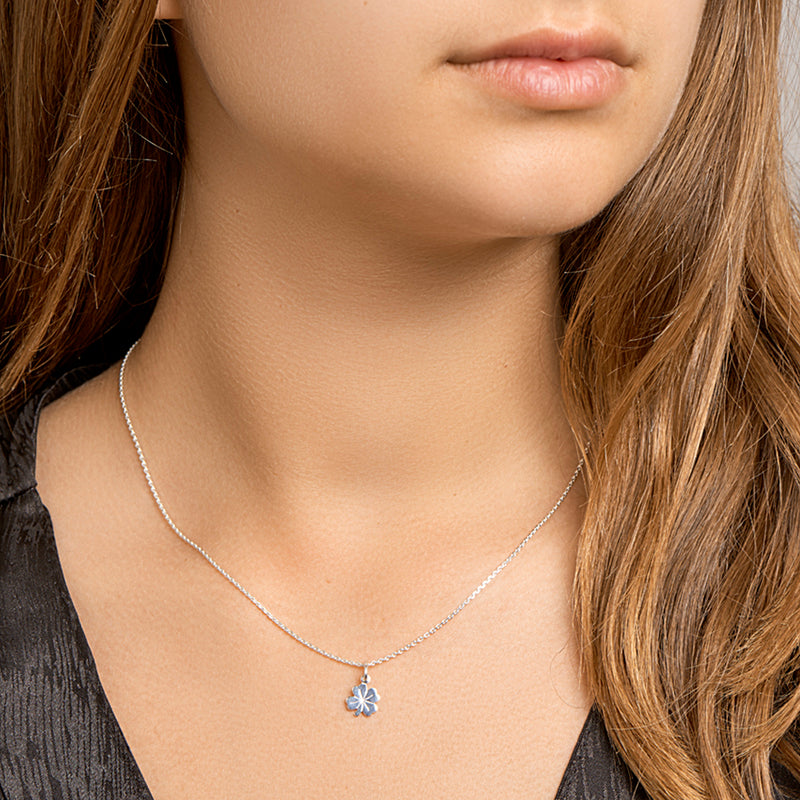 vDam Ketting Klaver 41cm + 4 Cm Zilver Wit 1020996  41cm