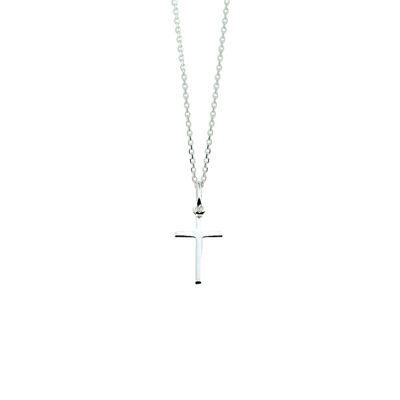 vDam Ketting Kruis 41 + 4 Cm Zilver Wit 1020995