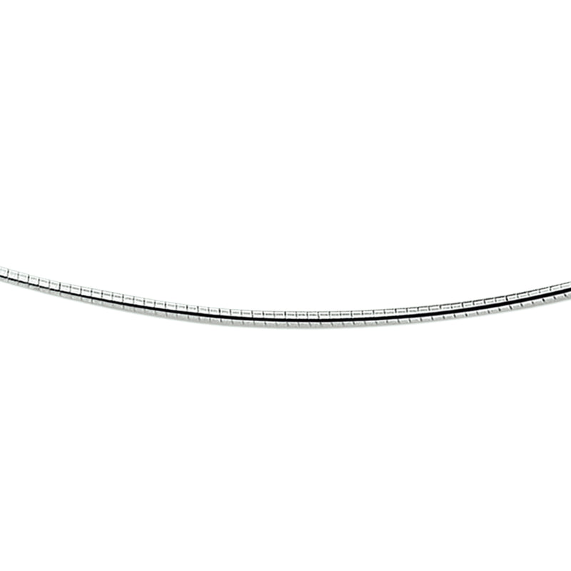 vDam Ketting Omega Rond 1,6 Mm 42 + 3 Cm Zilver Wit 1021114