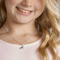 vDam Ketting Paard 36cm + 4 Cm Zilver Wit 1020135  36cm