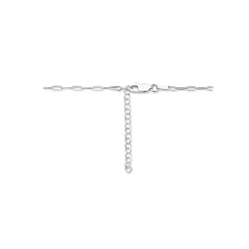 vDam Ketting Paperclip Platte Buis 2,2 Mm Zilver Wit 1021753  36cm