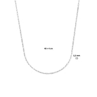 vDam Ketting Paperclip Platte Buis 2,2 Mm Zilver Wit 1021754  40cm
