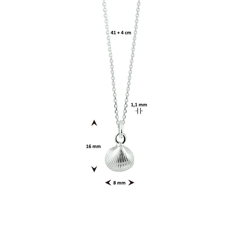 vDam Ketting Schelp 41cm + 4 Cm Zilver Wit 1021713  41cm
