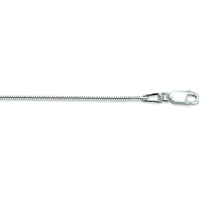 vDam Ketting Slang Rond 1,2 Mm 41 + 4 Cm Zilver Wit 1021115
