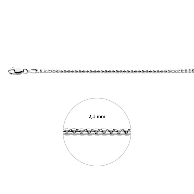 vDam Ketting Venetiaans Bol 2,0 Mm Zilver Wit 1018831