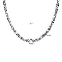 vDam Ketting Vossestaart 6,5 Mm Met Groot Springslot Zilver Wit 1019857