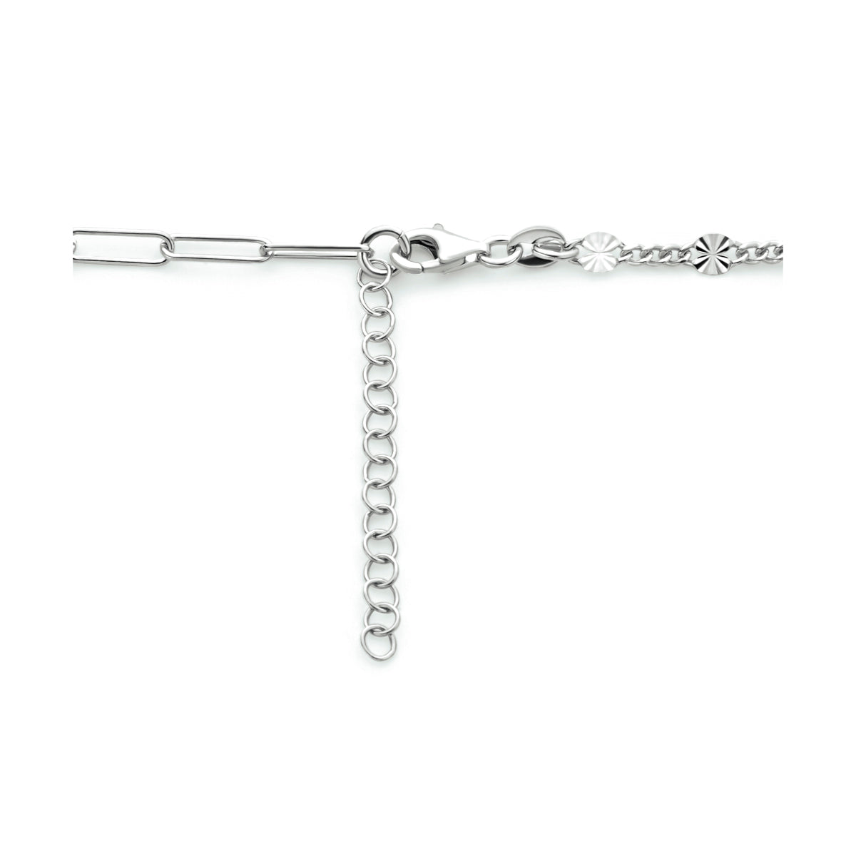 vDam Combi-collier 3,8 Mm 41cm + 4 Cm Zilver Gerhodineerd 1333991  41cm
