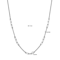 vDam Combi-collier Gourmette En Paperclip 3,6 Mm 40cm + 5 Cm Zilver Gerhodineerd 1338551  40cm