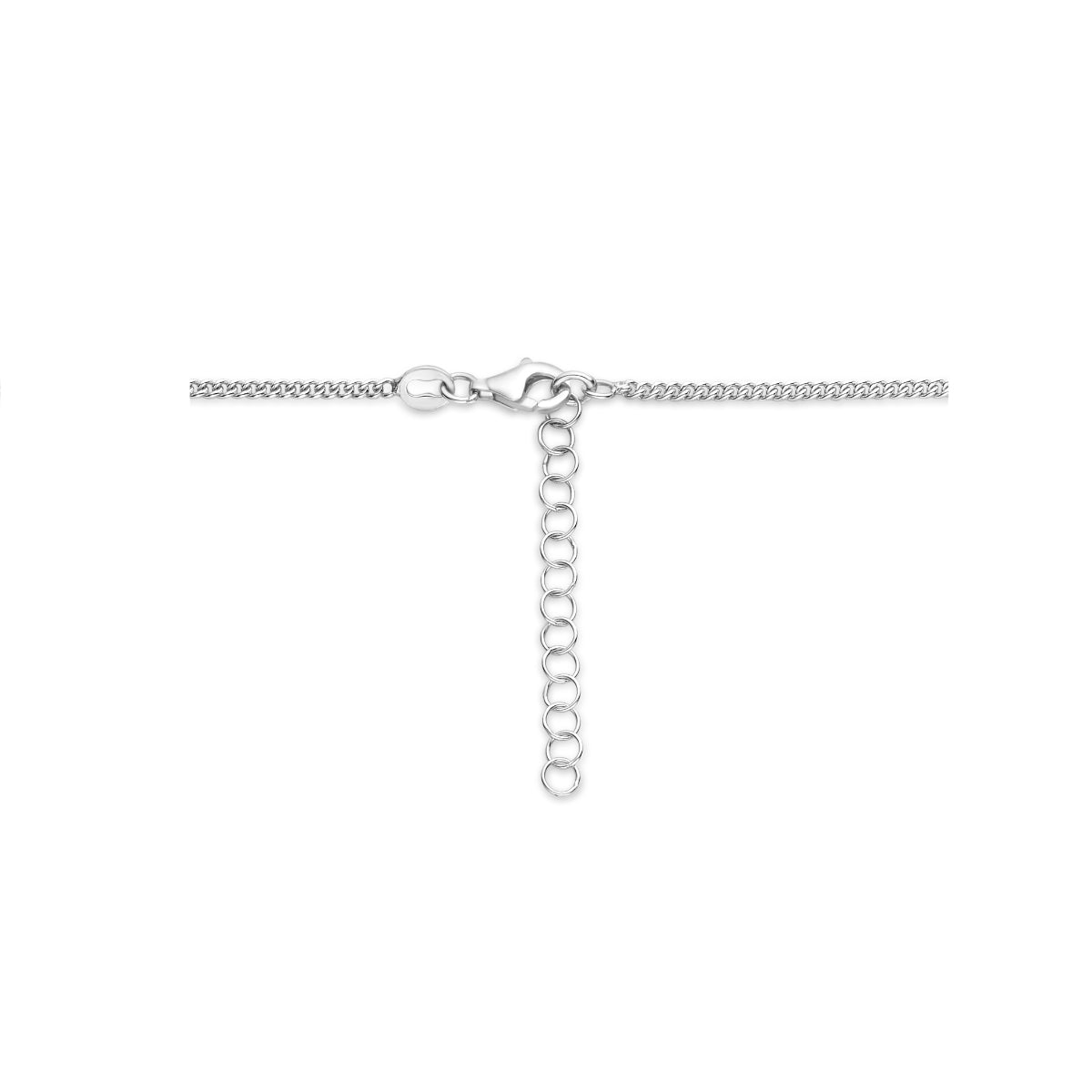 vDam Combi-collier Gourmette En Paperclip 5,5 Mm 41cm + 4 Cm Zilver Gerhodineerd 1336375  41cm