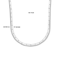 vDam Combi-collier Koord En Paperclip 4,5 Mm 41cm + 4 Cm Zilver Gerhodineerd 1335647  41cm