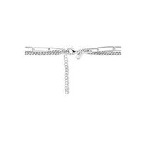 vDam Combi-collier Koord En Paperclip 4,5 Mm 41cm + 4 Cm Zilver Gerhodineerd 1335647  41cm