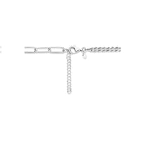vDam Combi-collier Koord En Paperclip 5,0 Mm 41cm  + 4 Cm Zilver Gerhodineerd 1335645  41cm
