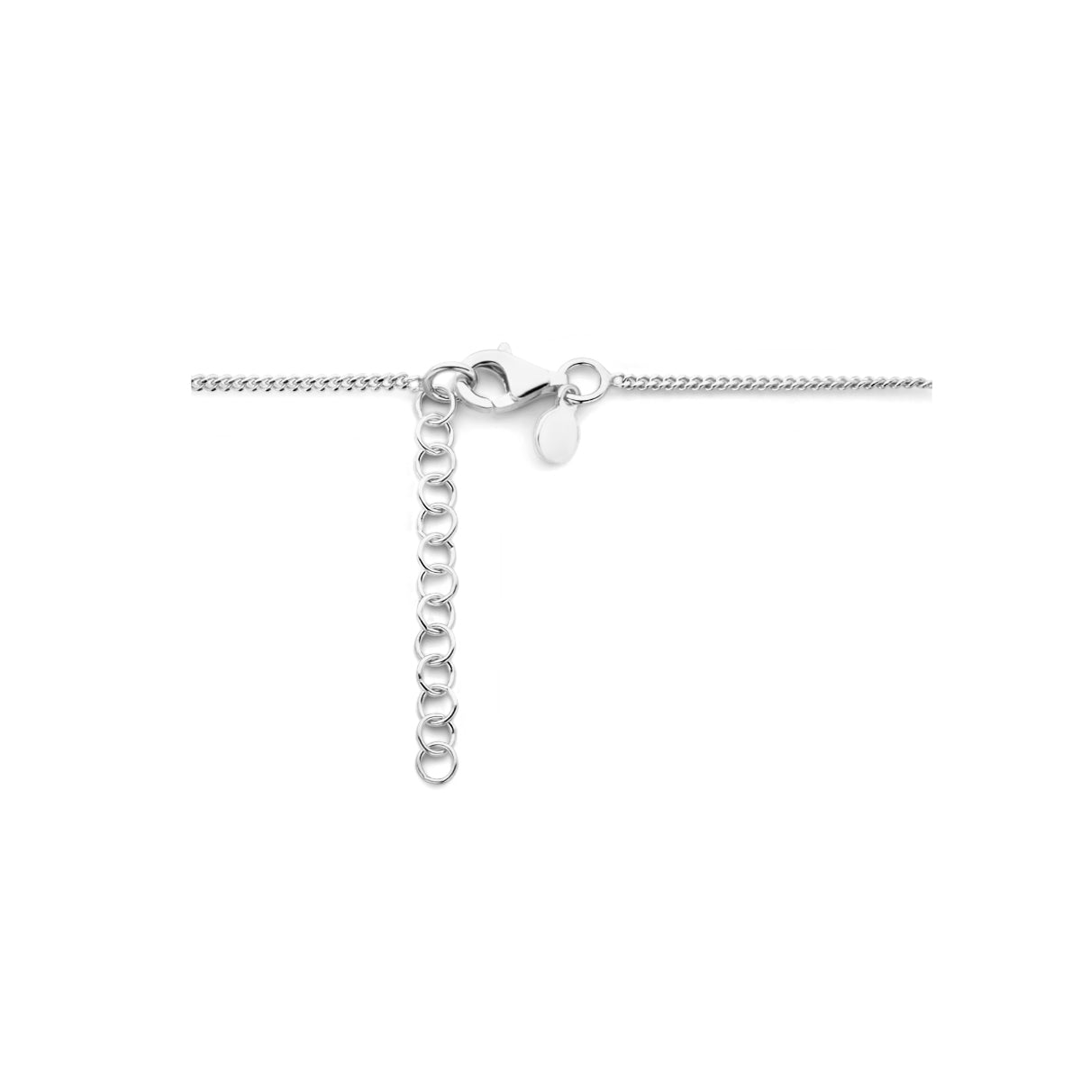 vDam Combi-collier Paperclip Platte Buis En Gourmette 3,7 Mm 42cm + 3 Cm Zilver Gerhodineerd 1335579  42cm