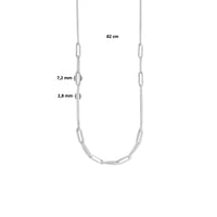 vDam Combi-collier Paperclip Ronde Buis En Gourmette 7,2 Mm 82cm Cm Zilver Gerhodineerd 1335572  82cm