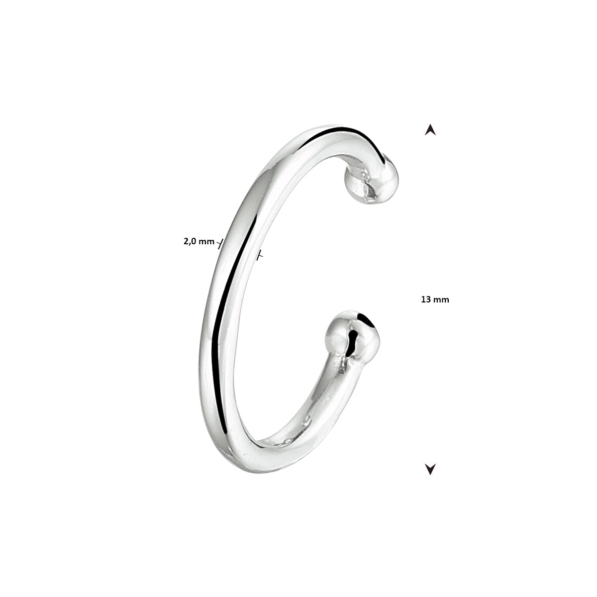 vDam Earcuff Zilver Gerhodineerd 1333033