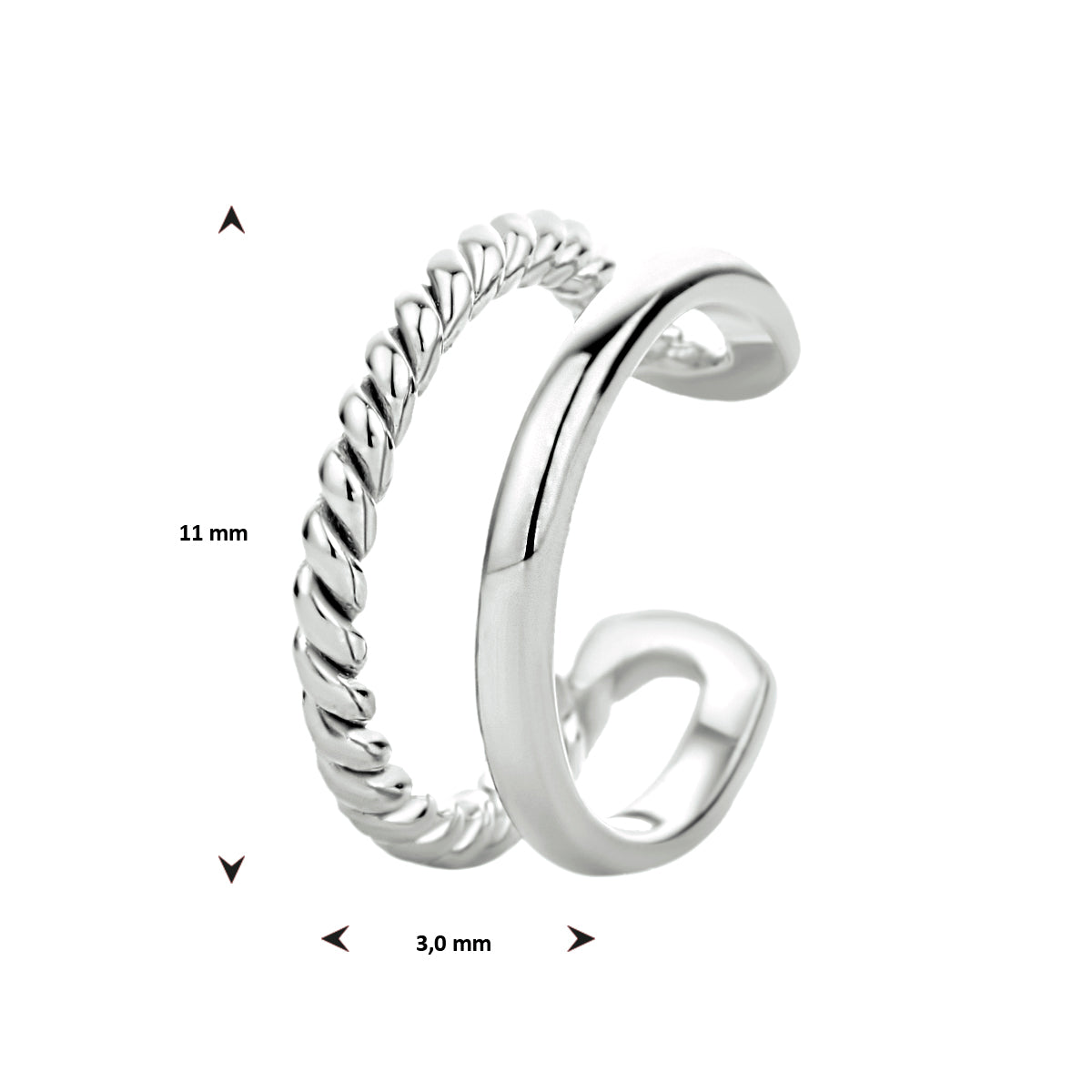 vDam Earcuff Zilver Gerhodineerd 1334220