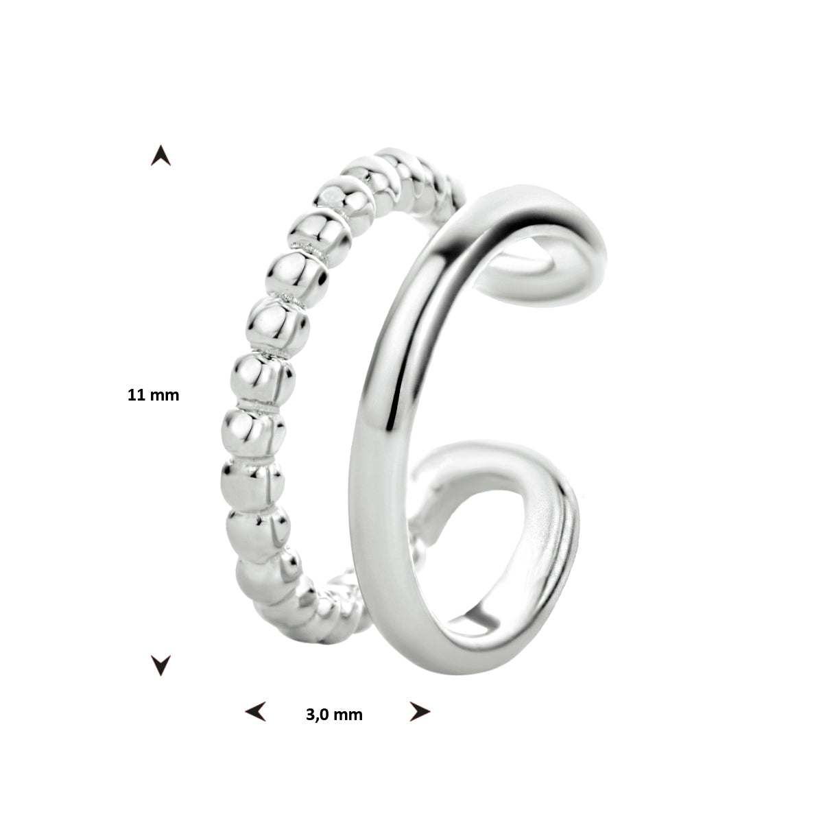 vDam Earcuff Zilver Gerhodineerd 1334221