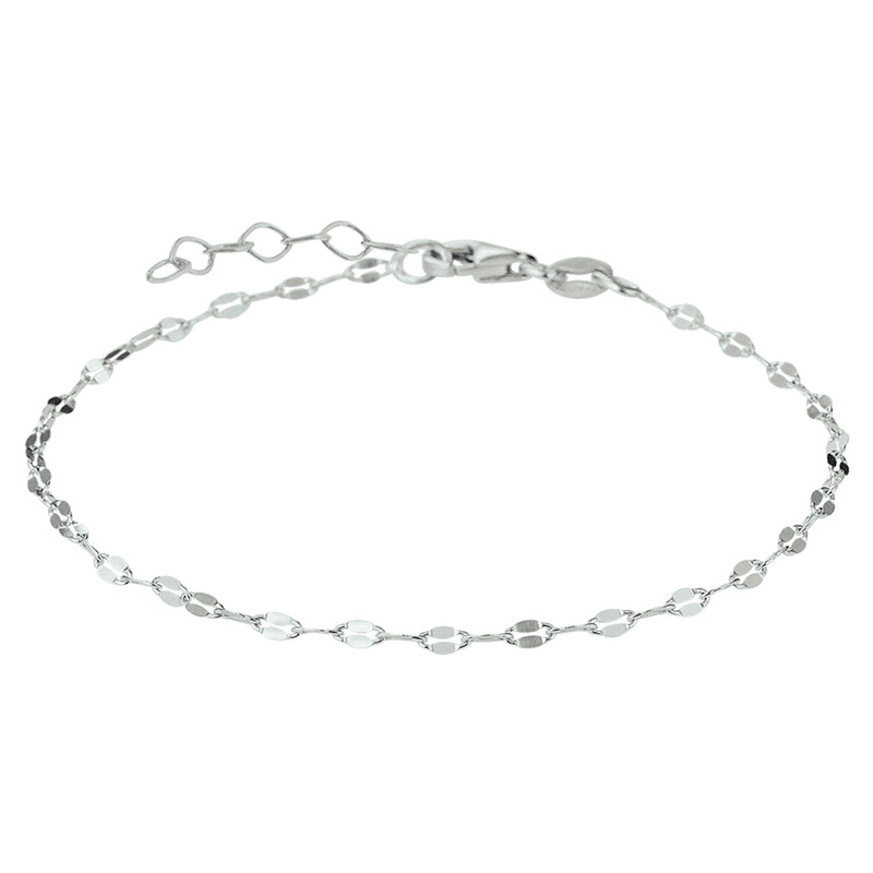 vDam Enkelbandje 2,2 Mm 24 + 2 Cm Zilver Gerhodineerd 1328450