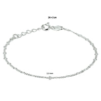 vDam Enkelbandje 2,3 Mm 24cm + 2 Cm Zilver Gerhodineerd 1329651  24cm