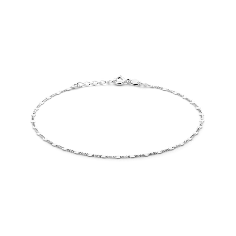 vDam Enkelbandje 2,3 Mm 24 + 2 Cm Zilver Gerhodineerd 1329651