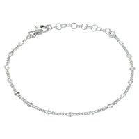 vDam Enkelbandje 2,5 Mm 24 + 2 Cm Zilver Gerhodineerd 1332720