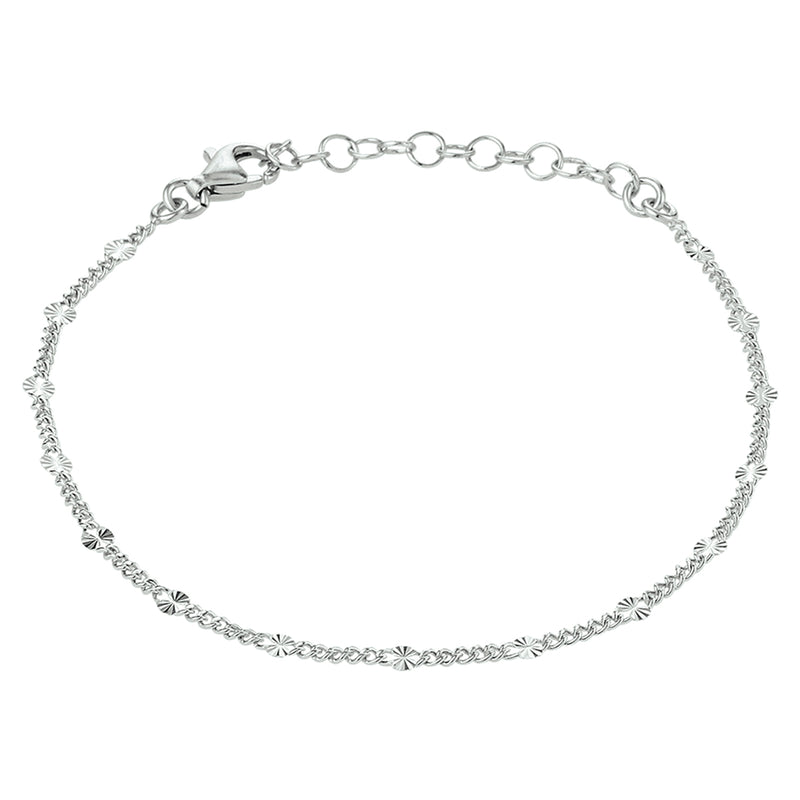 vDam Enkelbandje 2,5 Mm 24 + 2 Cm Zilver Gerhodineerd 1332720