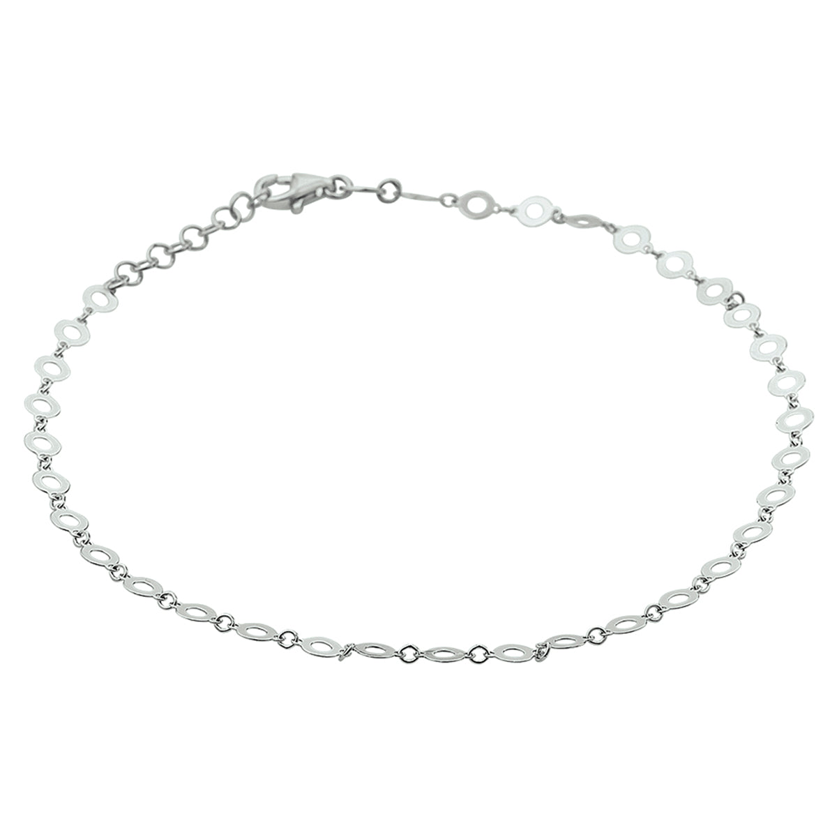 vDam Enkelbandje 4,0 Mm 24 + 2 Cm Zilver Gerhodineerd 1327942