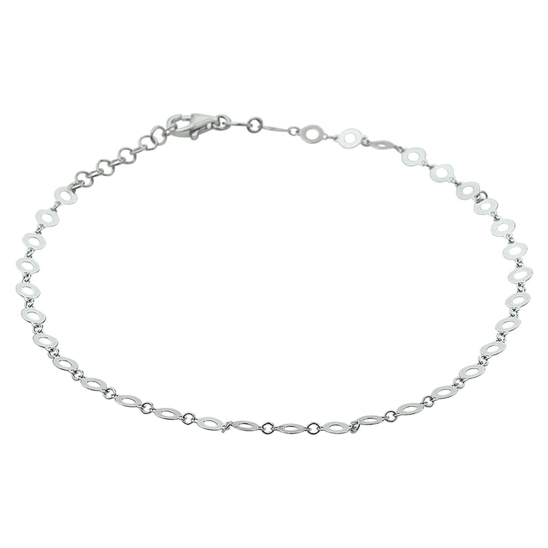 vDam Enkelbandje 4,0 Mm 24 + 2 Cm Zilver Gerhodineerd 1327942