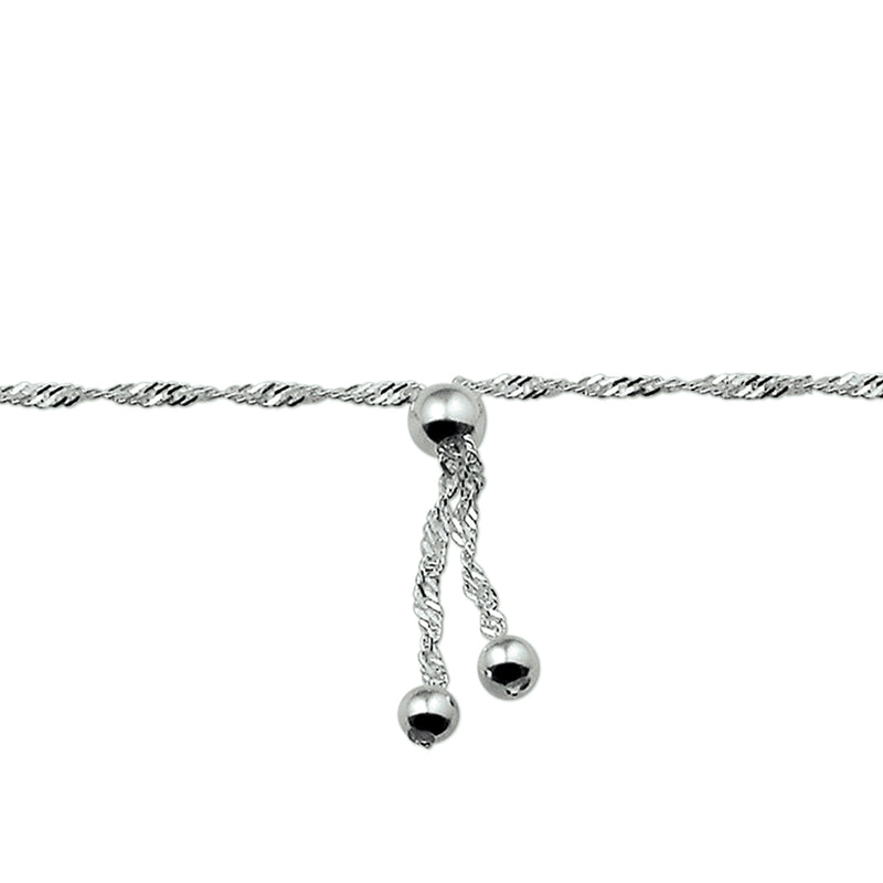 vDam Enkelbandje Bolletjes 22 -24 Cm Zilver Gerhodineerd 1329799