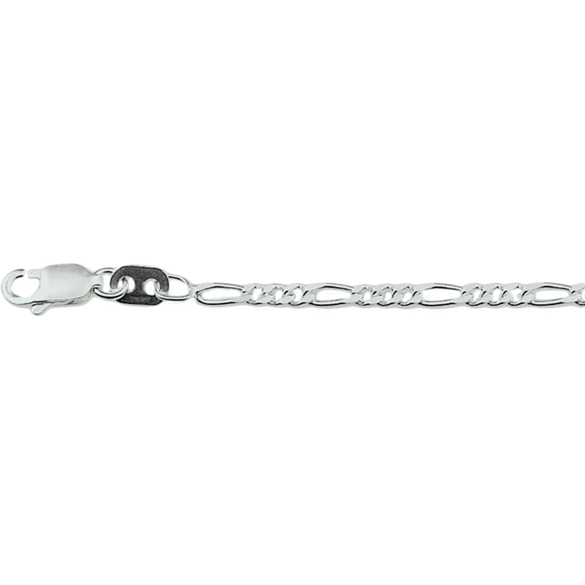 vDam Enkelbandje Figaro 2,7 Mm 24 - 26 Cm Zilver Gerhodineerd 1329798