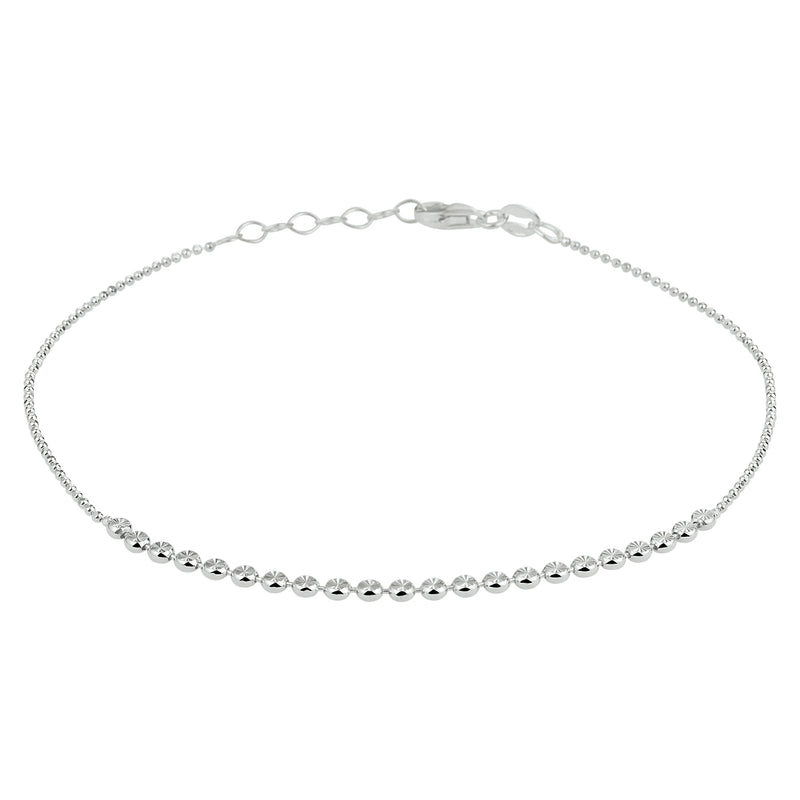 vDam Enkelbandje Gediamanteerd 1,2 Mm 24 + 2 Cm Zilver Gerhodineerd 1333302