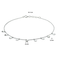 vDam Enkelbandje Rondjes 24cm + 2 Cm Zilver Gerhodineerd 1328392  24cm