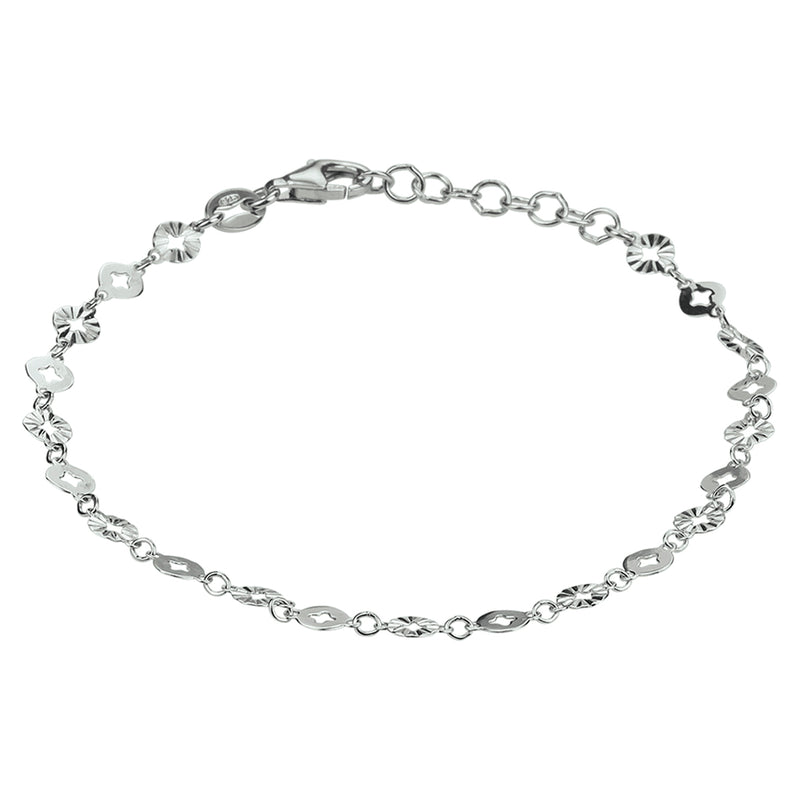 vDam Enkelbandje Rondjes 24 + 2 Cm Zilver Gerhodineerd 1332775