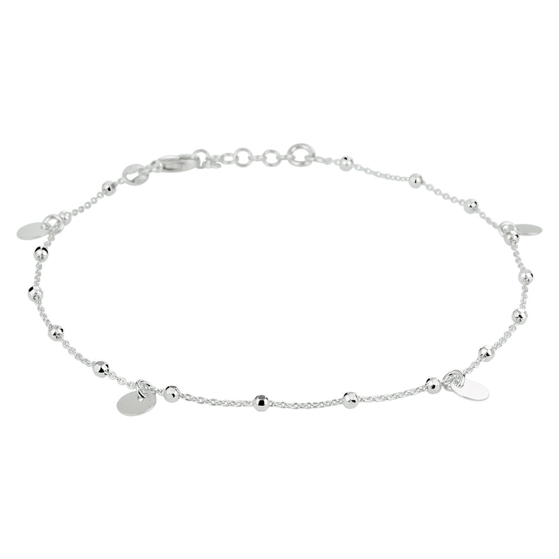 vDam Enkelbandje Rondjes 24 + 2 Cm Zilver Gerhodineerd 1333296