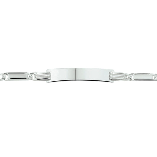 vDam Graveerarmband Anker Plaat 5,0 Mm 14-16 Cm Zilver Gerhodineerd 1329830
