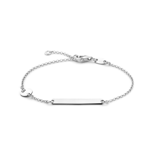 vDam Graveerarmband Cirkel En Plaat 3,5 Mm 16 - 18 Cm Zilver Gerhodineerd 1338750