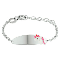 vDam Graveerarmband Eenhoorn Plaat 7 Mm Zilver Gerhodineerd 1332332