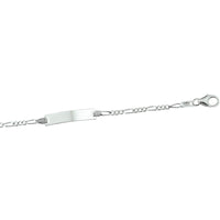 vDam Graveerarmband Figaro Plaat 4,2 Mm 9cm - 11 Cm Zilver Gerhodineerd 1329cm666  9cm