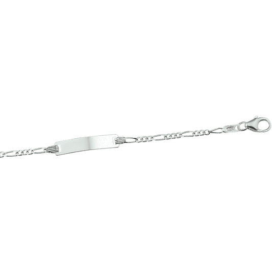 vDam Graveerarmband Figaro Plaat 4,2 Mm 9cm - 11 Cm Zilver Gerhodineerd 1329cm666  9cm