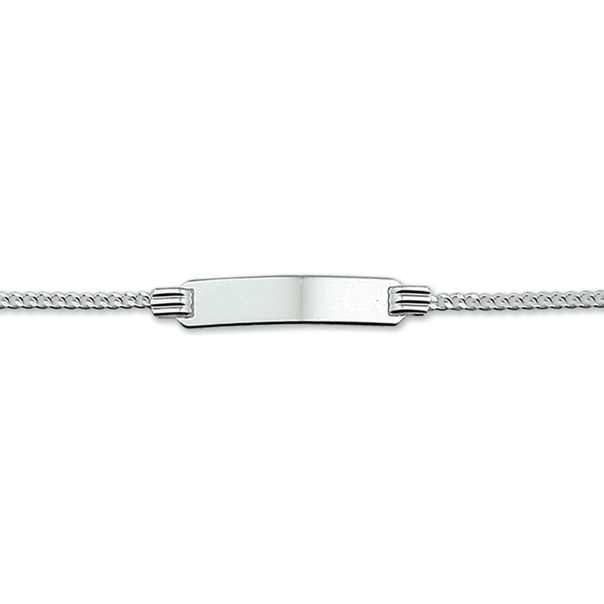 vDam Graveerarmband Gourmette Plaat 4,8 Mm Zilver Gerhodineerd 1329668