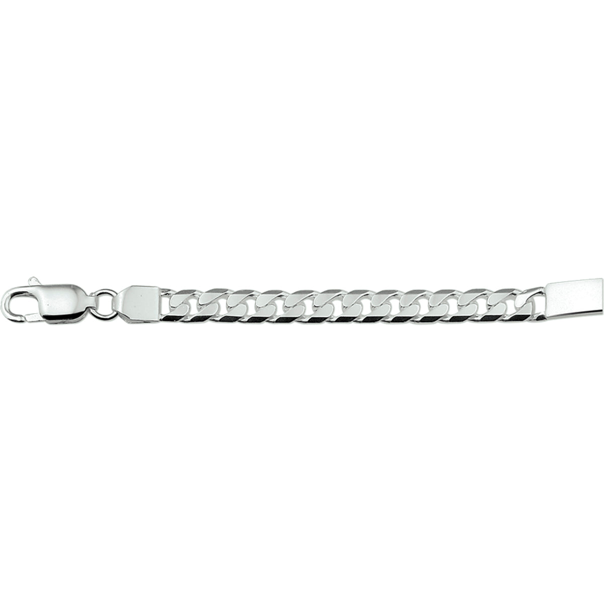 vDam Graveerarmband Gourmette 6-zijdes Geslepen 20cm Cm Plaat 6 Mm Zilver Gerhodineerd 1329840  20cm