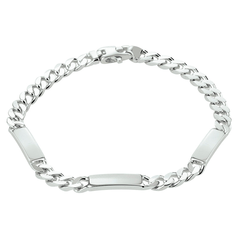 vDam Graveerarmband Gourmette 6-zijdes Geslepen Plaat 5,0 Mm Zilver Gerhodineerd 1332225