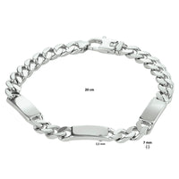 vDam Graveerarmband Gourmette 6-zijdes Geslepen Plaat 7,0 Mm Zilver Gerhodineerd 1332226  20cm