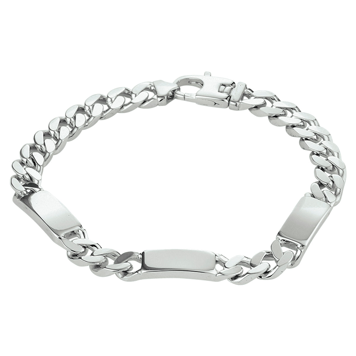 vDam Graveerarmband Gourmette 6-zijdes Geslepen Plaat 7,0 Mm Zilver Gerhodineerd 1332226