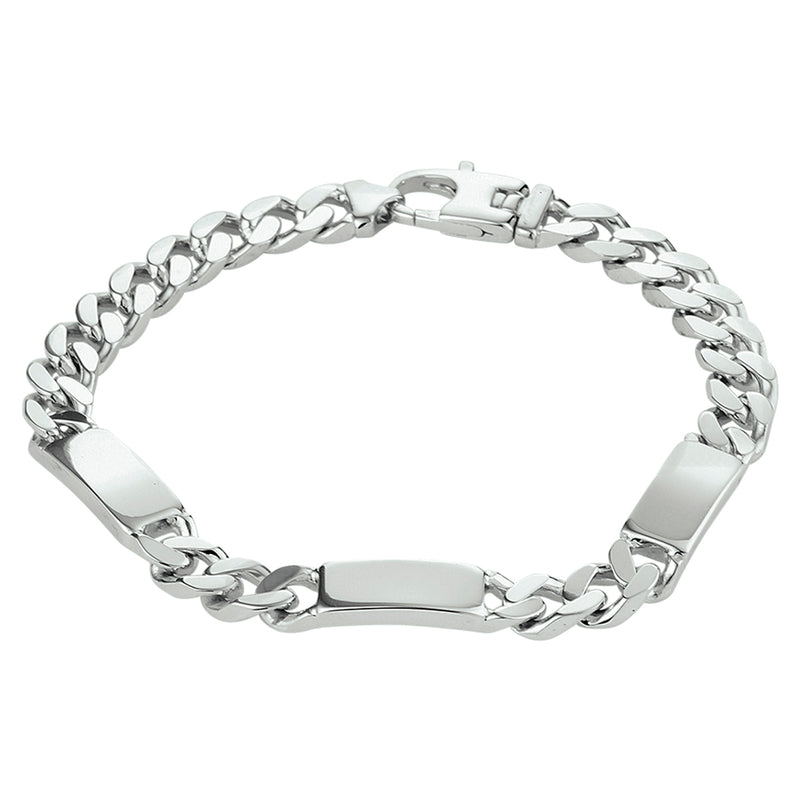 vDam Graveerarmband Gourmette 6-zijdes Geslepen Plaat 7,0 Mm Zilver Gerhodineerd 1332226